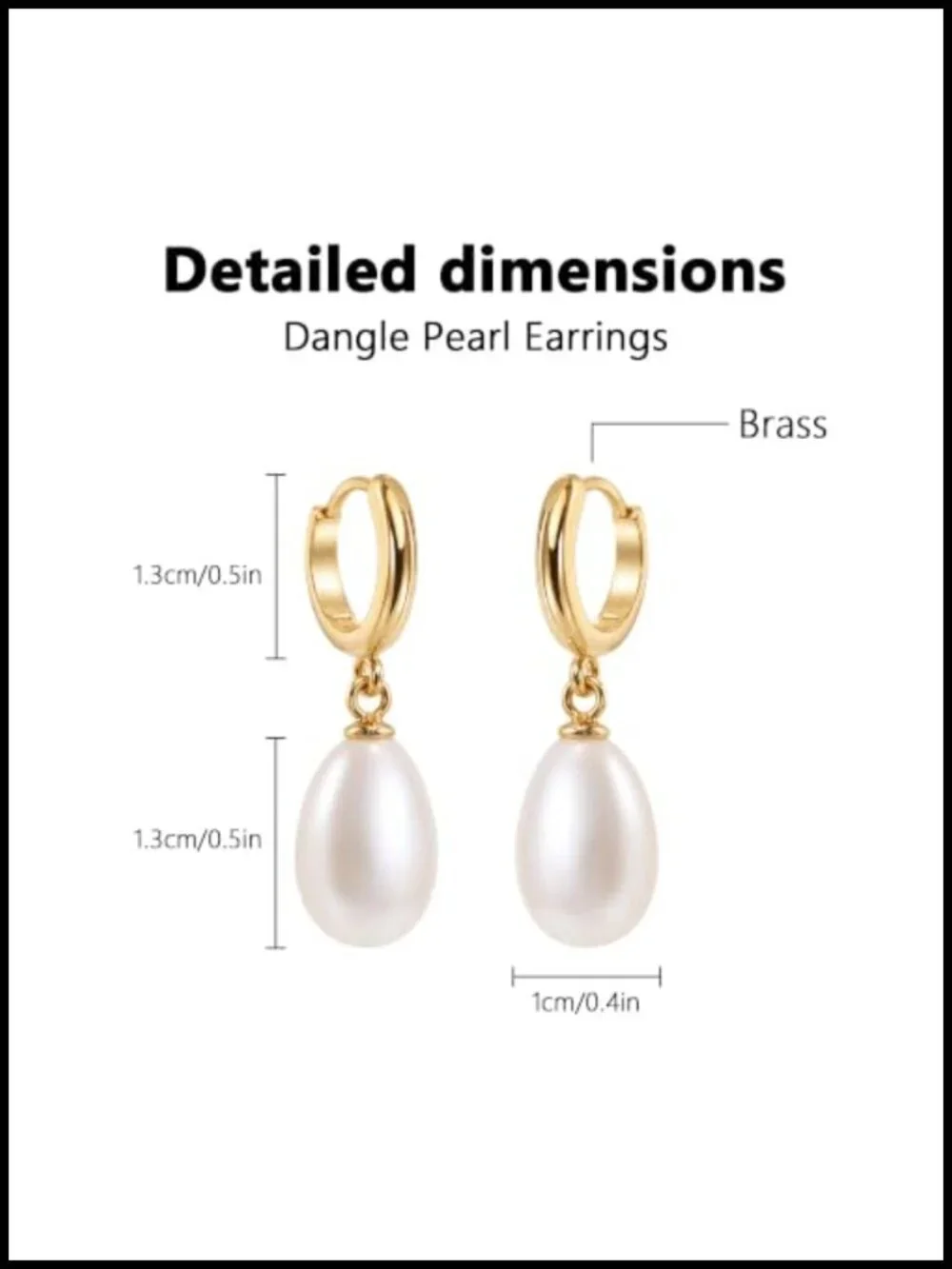 Gold Plated Pearl Drop Huggie Hoop Earrings Dainty Dangle Bridal Jewelry Gift